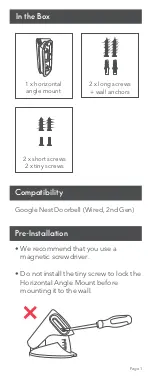 Предварительный просмотр 2 страницы Wasserstein Horizontal Angle Mount User Manual