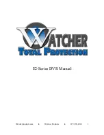 Предварительный просмотр 1 страницы Watcher E2 Series Manual