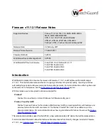 Preview for 1 page of Watchguard Firebox t10 Release Note