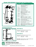 Preview for 1 page of Watco 528-CA Series Parts List, Instructions