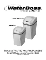 Preview for 1 page of Water Boss PRO180 Owner'S Manual And Installation Manual