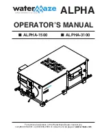 Water Maze ALPHA-1500 Operator'S Manual preview