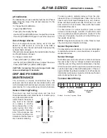 Preview for 15 page of Water Maze ALPHA-1500 Operator'S Manual