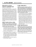 Preview for 18 page of Water Maze ALPHA-1500 Operator'S Manual