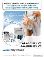 Предварительный просмотр 1 страницы Wateranywhere AAA-RO100PUVW Manual For Installation, Operation And Maintenance