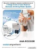 Wateranywhere AAA-RO200W Manual For Installation, Operation And Maintenance preview