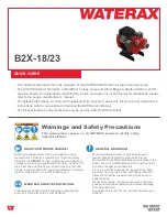 Preview for 1 page of Waterax B2X-18 Quick Manual