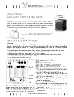 Preview for 1 page of Waterfall Audio High Force 1 Evo User Manual