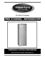 Waterford Free Standing Refrigerator Operating & Installation Manual preview