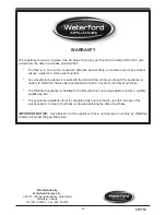 Preview for 24 page of Waterford Stainless Stell Cooker Installation And Operating Manual