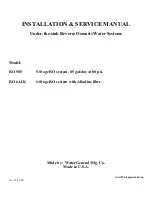 WaterGeneral RO 585 Installation & Service Manual preview