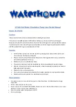 Preview for 1 page of Waterhouse XC-SP0703 User Manual Manual