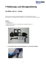 Preview for 2 page of Waterman Sand filter with UV system Operating And Assembly Instructions Manual