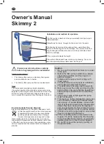 Preview for 6 page of Waterman Skimmy 2 Owner'S Manual