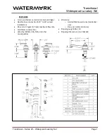 Предварительный просмотр 1 страницы Watermark Transitional 29 Series Important Installation Information