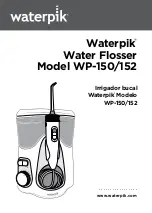 Waterpik Waterflosser WP-150 Series Manual preview