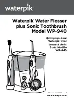 Preview for 1 page of Waterpik WP-940 Instruction Manual