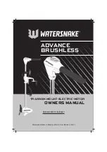 Watersnake ADVANCE SWS 70/36 Owner'S Manual preview