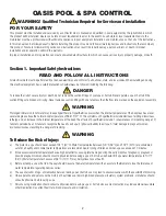 Preview for 2 page of Waterway OASIS Instruction Manual