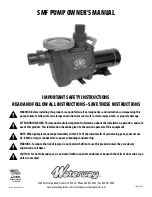 Waterway SMF-115 Owner'S Manual preview