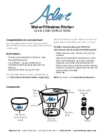 Preview for 1 page of Waterwise Aclare Use & Care Instructions