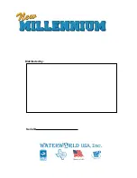 Предварительный просмотр 2 страницы Waterworld new millenium Installation & Service Manual