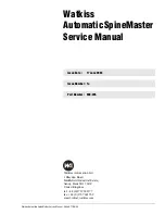 Watkiss Automation Automatic SpineMaster Service Manual preview