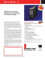 Предварительный просмотр 1 страницы Watlow DIN-A-MITE SCR Power Controller Specifications