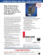 Предварительный просмотр 1 страницы Watlow Single and Dual Loop Controller Series PD Specifications