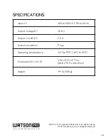 Preview for 4 page of Watson Pro C-SPT User Manual