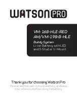 Preview for 1 page of Watson Pro VM-168-HLE-RED User Manual