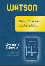 Предварительный просмотр 1 страницы WATSON Rapid Charger Owner'S Manual