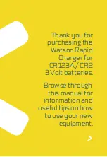 Предварительный просмотр 3 страницы WATSON Rapid Charger Owner'S Manual