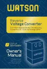 Предварительный просмотр 1 страницы WATSON Reverse voltage converter Owner'S Manual