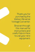 Предварительный просмотр 3 страницы WATSON Reverse voltage converter Owner'S Manual