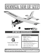 Preview for 1 page of WattAge cessna 180 ep rtf Operating Instructions Manual