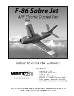 WattAge F-86 Sabre EDF Instructions For Final Assembly предпросмотр