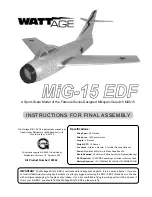 WattAge MiG-15 EDF Instructions For Final Assembly preview