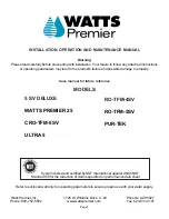 Watts Premier 5 SV DELUXE Installation, Operation And Maintenance Manual preview