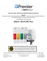 Watts Premier RO-PURE Plus Installation, Operation And Maintenance Manual preview