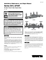 Preview for 1 page of Watts 007 Series Instruction, Installation, Maintenance And Repair Manual