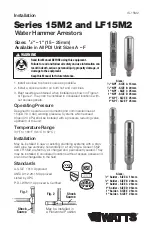 Preview for 1 page of Watts 15M2 Series Installation Manual