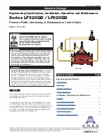 Preview for 1 page of Watts AMES LF920GD Series Specification, Installation, And Adjustments Manual