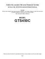 Preview for 1 page of Watts GTS450C Installation, Operation And Maintenance Manual