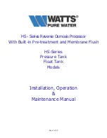 Предварительный просмотр 1 страницы Watts HS Series Installation, Operation & Maintenance Manual