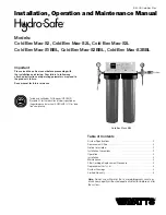 Preview for 1 page of Watts Hydro-Safe Cold Bev Max-S2 Installation, Operation And Maintenance Manual