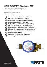 Preview for 1 page of Watts iDROSET CF Series Installation Manual