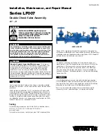 Preview for 1 page of Watts LF007 Series Instruction, Installation, Maintenance And Repair Manual