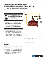 Предварительный просмотр 1 страницы Watts LFM110-14 Installation, Operation And Maintenance Instructions