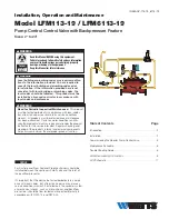 Предварительный просмотр 1 страницы Watts LFM113-19 Installation, Operation And Maintenance Manual